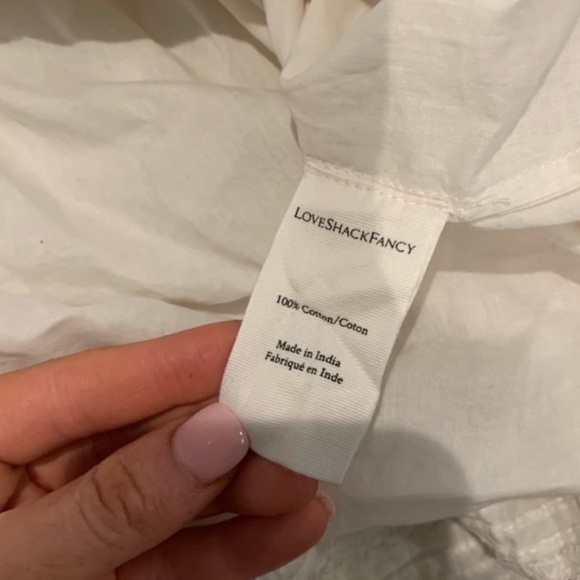 LoveShackFancy Liv Cream Ruffle Dress L - Picture 5 of 6